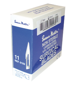 No'11 Swann Morton surgical blades to fit Ernie Ives Craft Knife - Box (20 Packs of 5 blades)